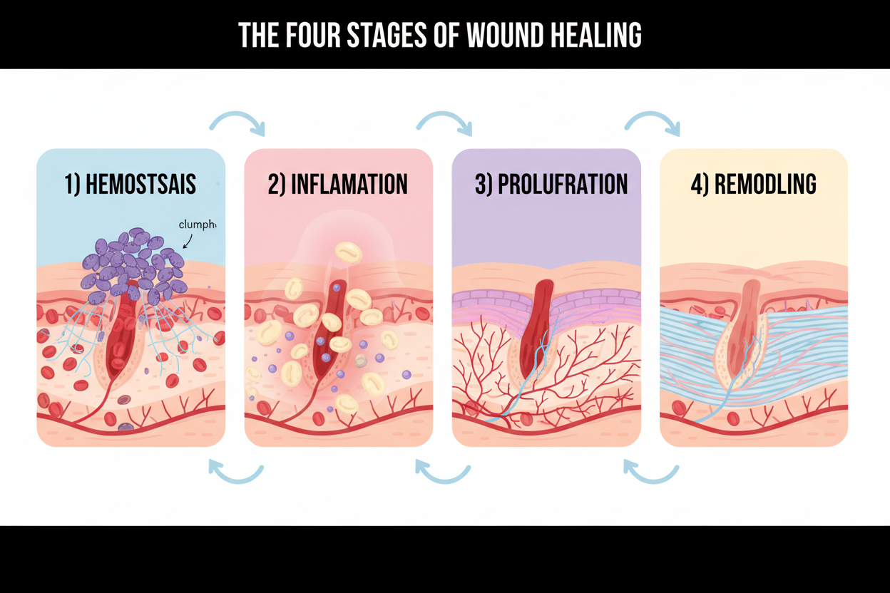 The 4 Stages of Wound Healing: What's Happening Under Your Bandage ...